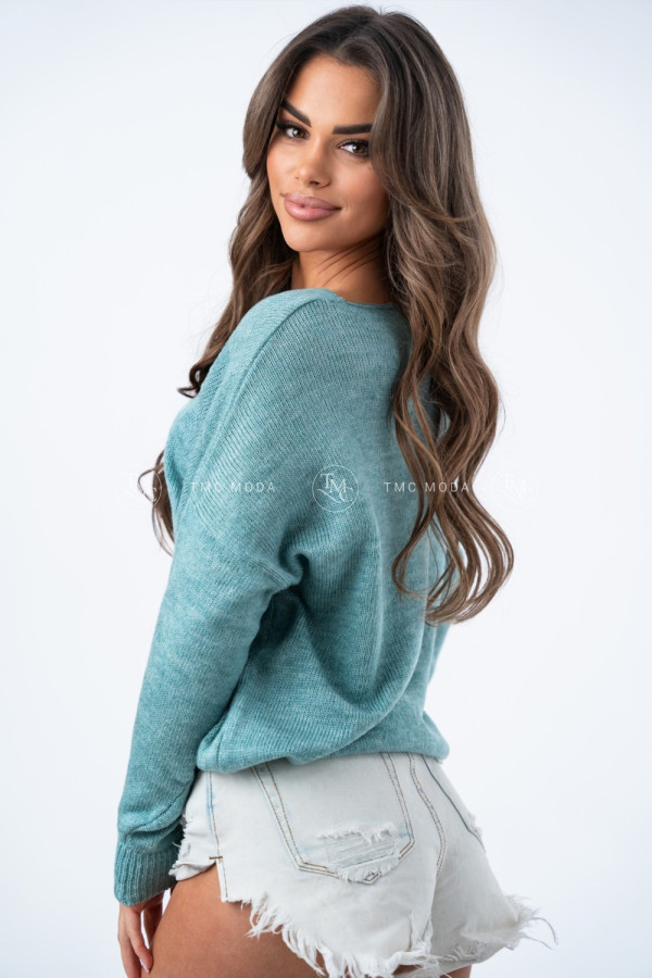 SWETER SOFT CIEMNY MIĘTOWY 2