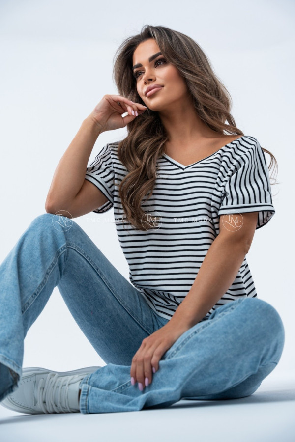 T-SHIRT DOUBLE STRIPES II CZARNY 1