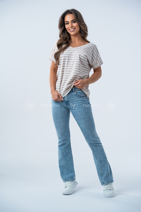 T-SHIRT DOUBLE STRIPES I BEŻOWY 3