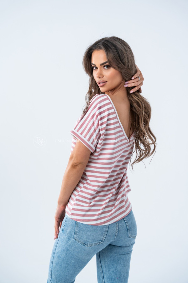 T-SHIRT DOUBLE STRIPES I PUDROWY 1