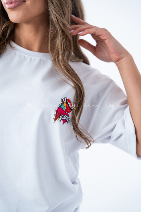 T-SHIRT DELICIOUS BIAŁY 2