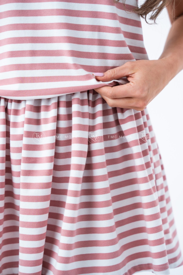 SUKIENKA MILIA STRIPES I PUDROWA 3
