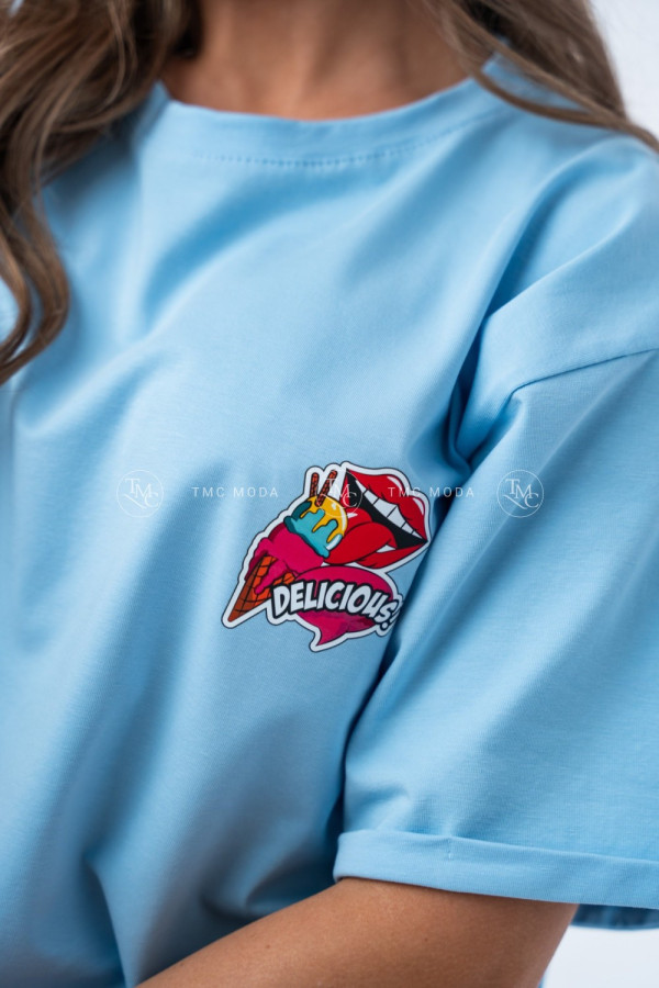 T-SHIRT DELICIOUS BŁĘKITNY 3