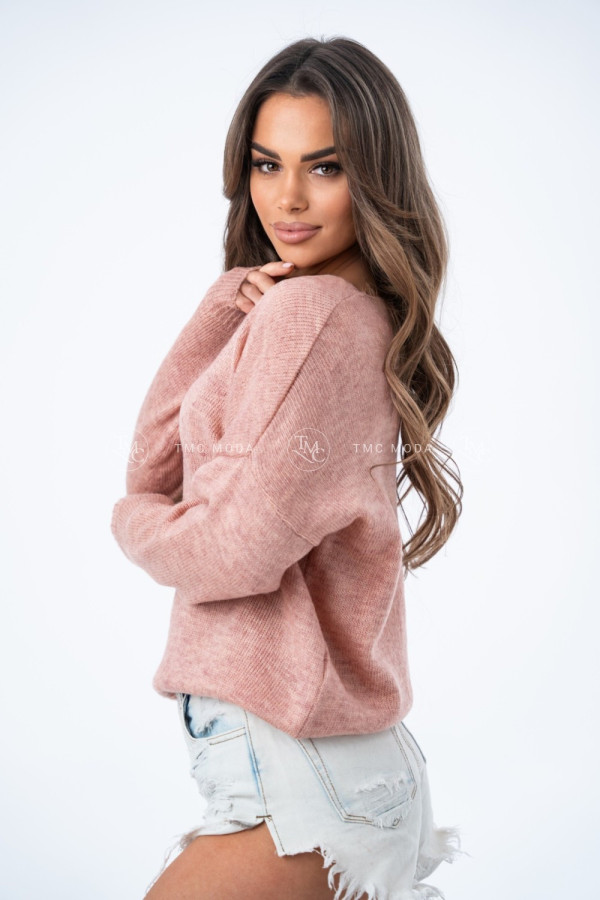 SWETER SOFT CIEMNY PUDROWY 1